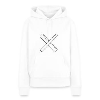 Lineal und Bleistift - Frauen Premium Bio Hoodie - Weiß - Vorne - Julia (174cm)