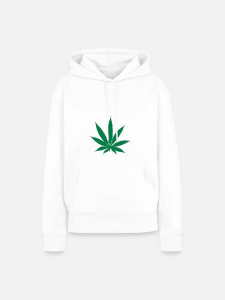 Cannabis - Marihuana - Frauen Premium Bio Hoodie - Weiß