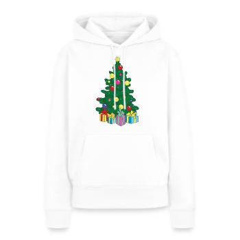 Arbre de noël arbre de noël arbre de noël noël - Sweat à capuche Premium bio Femme - blanc - Devant - Julia (174cm)