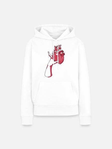 Das Herz - Frauen Premium Bio Hoodie - Weiß
