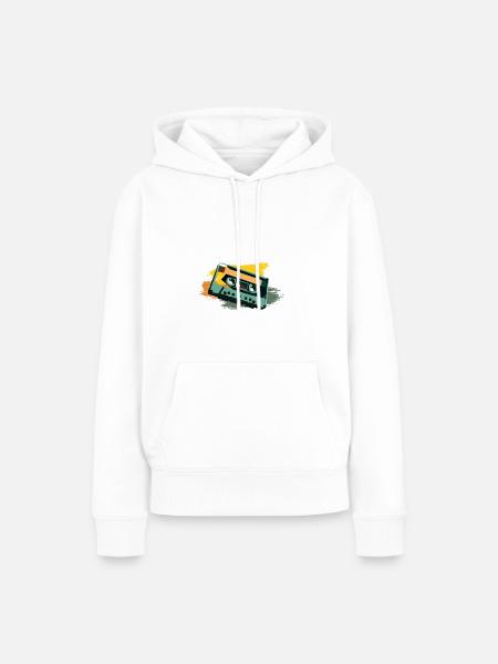 Kassette - Frauen Premium Bio Hoodie - Weiß