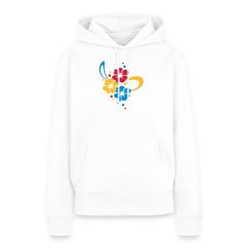 Bouquet de fleurs avec ruban - Sweat à capuche Premium bio Femme - blanc - Devant - Julia (174cm)
