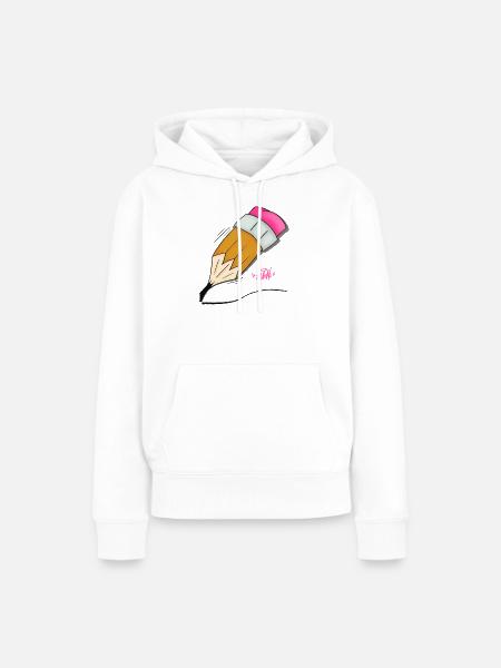 Buntstift Doodle Stil - Frauen Premium Bio Hoodie - Weiß