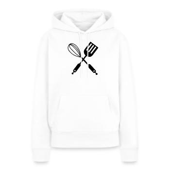 Küchenutensilien - Frauen Premium Bio Hoodie - Weiß - Vorne - Julia (174cm)