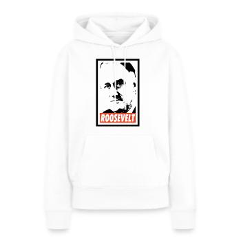 Theodore Roosevelt - Frauen Premium Bio Hoodie - Weiß - Vorne - Julia (174cm)