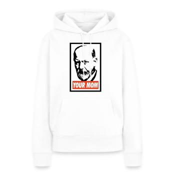 Sigmund freud tu mamá - Sweat à capuche Premium bio Femme - blanc - Devant - Julia (174cm)