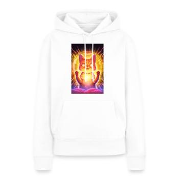 Cut dog - Sweat à capuche Premium bio Femme - blanc - Devant - Julia (174cm)