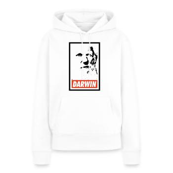 Charles Darwin - Sweat à capuche Premium bio Femme - blanc - Devant - Julia (174cm)