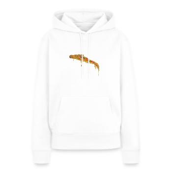 Tranche de pizza au fromage et braise - Sweat à capuche Premium bio Femme - blanc - Devant - Julia (174cm)
