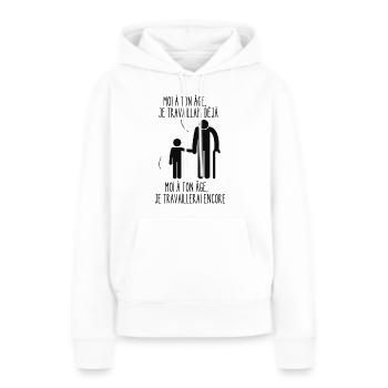 moi à ton âge - Sweat à capuche Premium bio Femme - blanc - Devant - Julia (174cm)