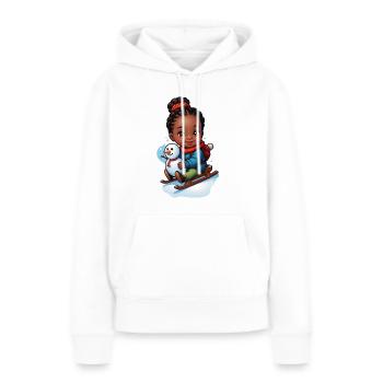 Child Sleighing Winter Gift Idea - Women’s Premium Organic Hoodie - white - Front - Julia (174cm)