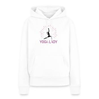 Fille de yoga - Sweat à capuche Premium bio Femme - blanc - Devant - Julia (174cm)
