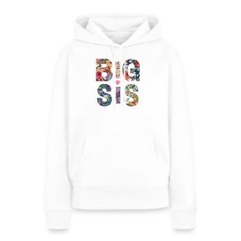BIG SIS - Soeur - Grande Soeur - Look de partenaire - Sweat à capuche Premium bio Femme - blanc - Devant - Julia (174cm)