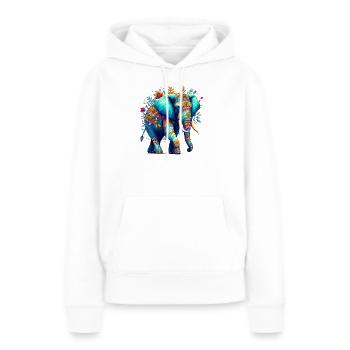 Éléphant - Sweat à capuche Premium bio Femme - blanc - Devant - Julia (174cm)