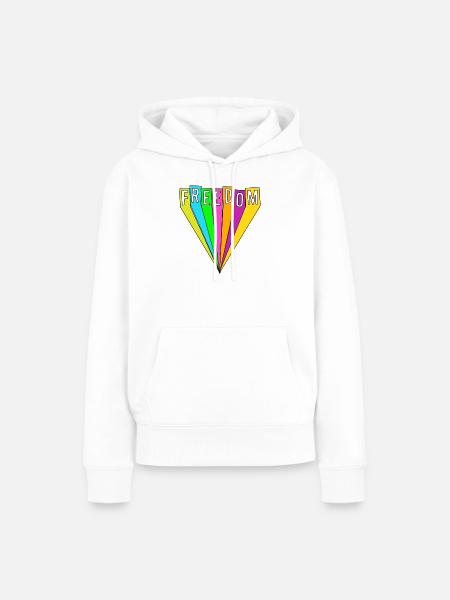 FREIHEIT - Frauen Premium Bio Hoodie - Weiß