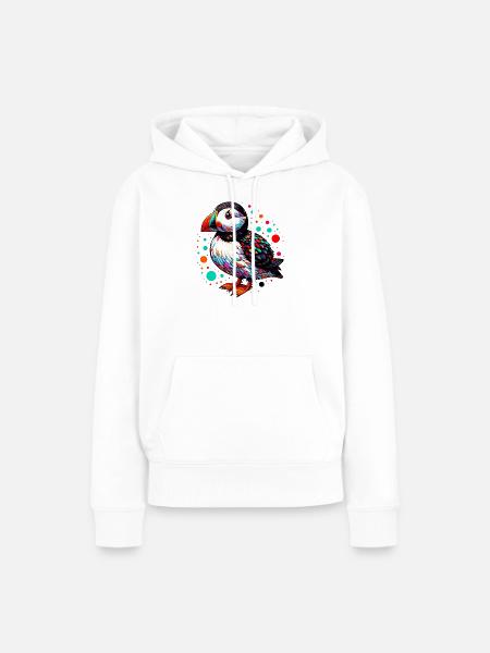 Papageitaucher - Frauen Premium Bio Hoodie - Weiß