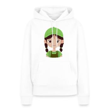 Écolière Fille Fille - Sweat à capuche Premium bio Femme - blanc - Devant - Julia (174cm)