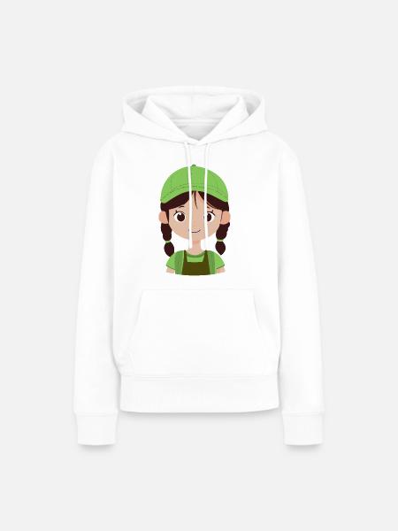 Schülerin Mädel Mädchen - Frauen Premium Bio Hoodie - Weiß