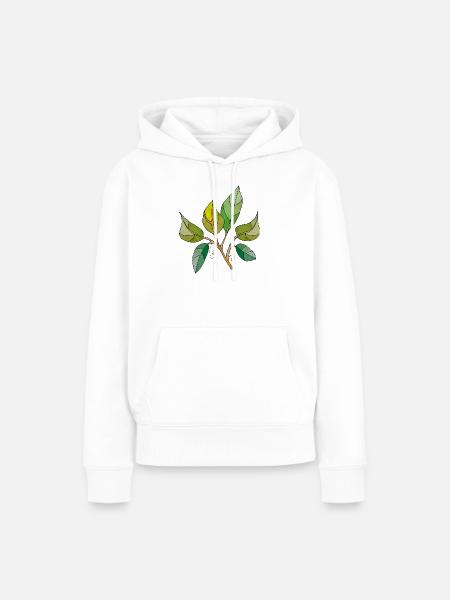 Blätter - Frauen Premium Bio Hoodie - Weiß