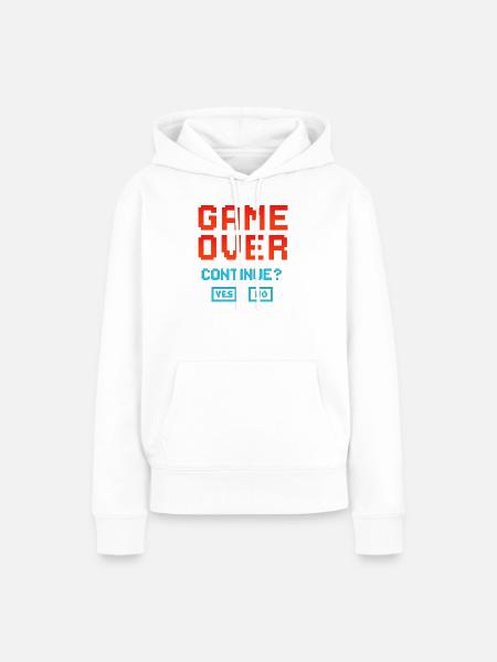 Game Over, Continue? - Frauen Premium Bio Hoodie - Weiß