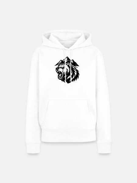 Berg Bär - Frauen Premium Bio Hoodie - Weiß