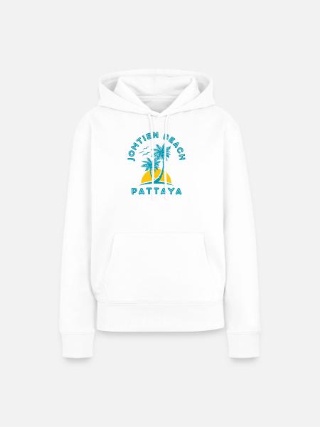 Pattaya Beach Palmensonnenuntergang - Frauen Premium Bio Hoodie - Weiß