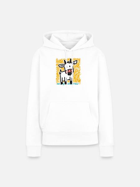 Doodle Ziege - Frauen Premium Bio Hoodie - Weiß