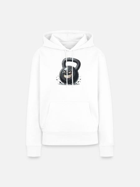 Wütende Kettlebell Kraftmonster - Frauen Premium Bio Hoodie - Weiß