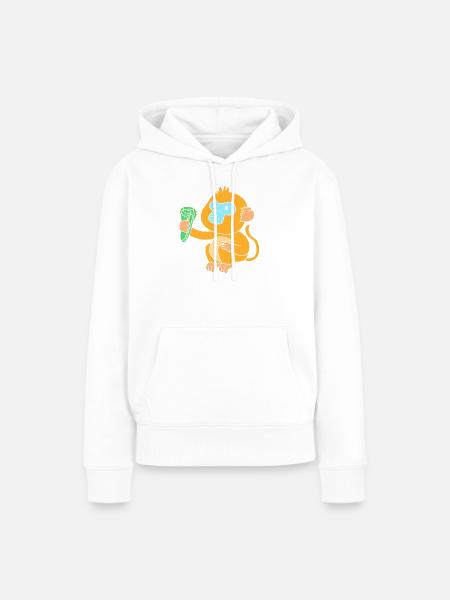 Stupsnasenaffe Affe Schimpanse - Frauen Premium Bio Hoodie - Weiß