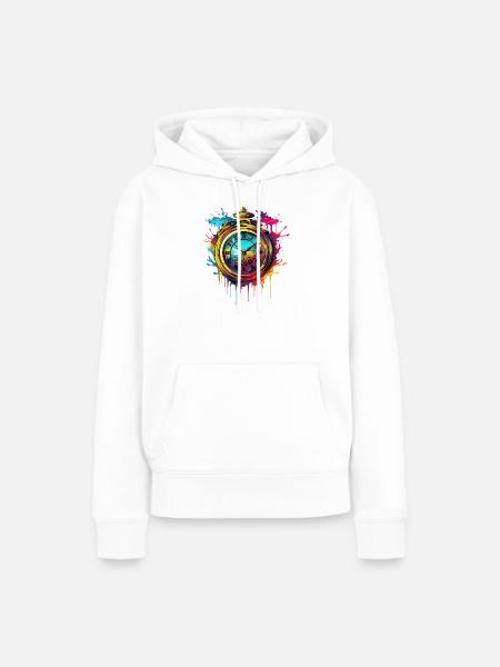 Uhr - Zeit - Zeitlos - Frauen Premium Bio Hoodie - Weiß
