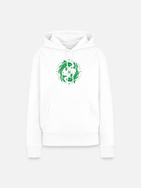 Fische Symbol – Sanft & Modern - Frauen Premium Bio Hoodie - Weiß