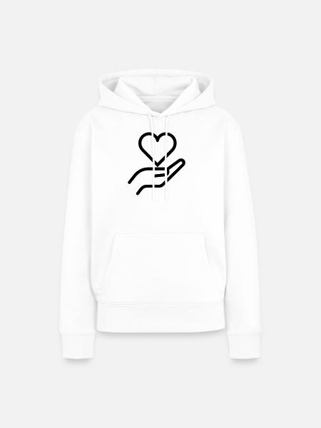 Gib Liebe - Frauen Premium Bio Hoodie - Weiß
