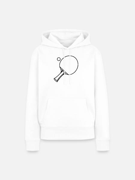 Tischtennisschläger und Ball - Frauen Premium Bio Hoodie - Weiß