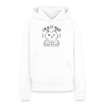 Das ist nur mein Gesicht - Frauen Premium Bio Hoodie - Weiß - Vorne - Julia (174cm)