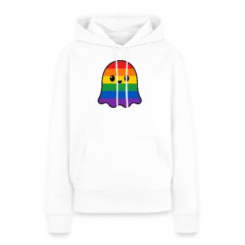 Esprit de la fierté arc-en-ciel - Sweat à capuche Premium bio Femme - blanc - Devant - Julia (174cm)