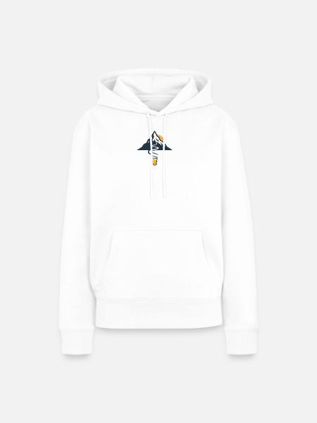 Bergpfad und Bierglück - Frauen Premium Bio Hoodie - Weiß