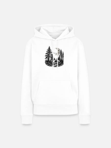 Mystischer Wald - Frauen Premium Bio Hoodie - Weiß