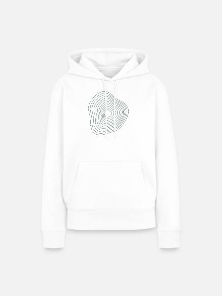 Dunkelgrüne abstrakte Schichtlinien - Frauen Premium Bio Hoodie - Weiß