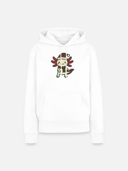 Weihnachts Axolotl Clipart - Frauen Premium Bio Hoodie - Weiß