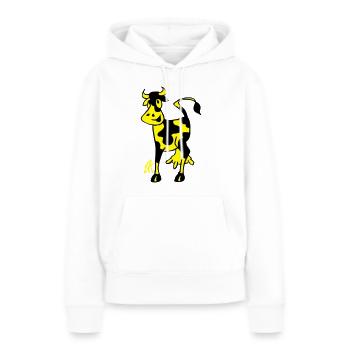 Vache - Sweat à capuche Premium bio Femme - blanc - Devant - Julia (174cm)
