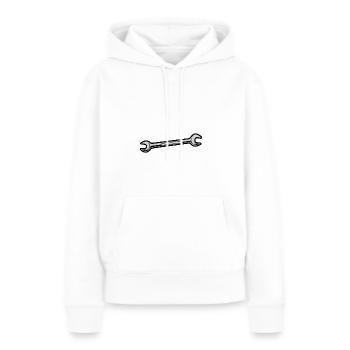 Clé à molette outil - Sweat à capuche Premium bio Femme - blanc - Devant - Julia (174cm)