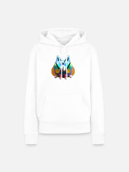 Jelly cat - Frauen Premium Bio Hoodie - Weiß