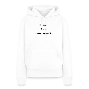 i cam i saw - Frauen Premium Bio Hoodie - Weiß - Vorne - Julia (174cm)