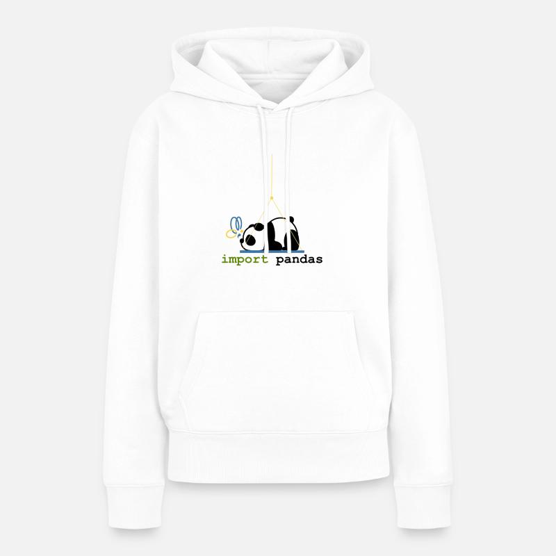 Python Jokes Import Pandas Programmation - Sweat à capuche Premium bio Femme - blanc