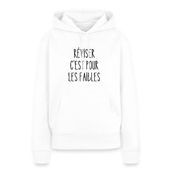 réviser c'est pour les faibles - Sweat à capuche Premium bio Femme - blanc - Devant - Julia (174cm)