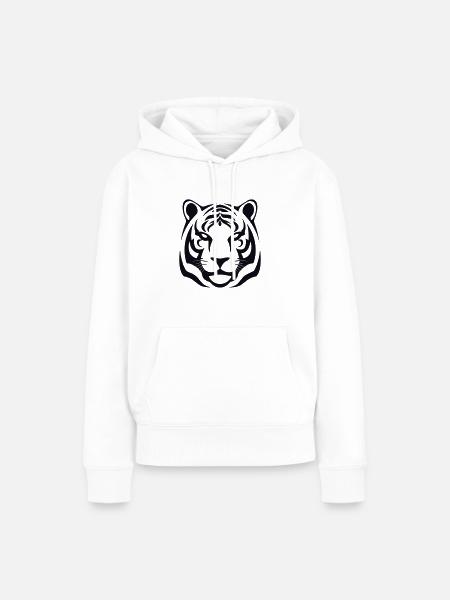 Felin Dschungel-Tigerkopf - Frauen Premium Bio Hoodie - Weiß