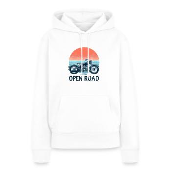 Utiliser la moto Open Road - Sweat à capuche Premium bio Femme - blanc - Devant - Julia (174cm)