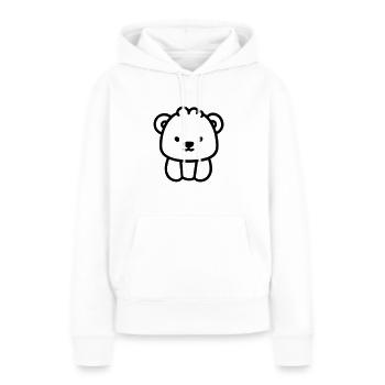 Ours en peluche - Sweat à capuche Premium bio Femme - blanc - Devant - Julia (174cm)