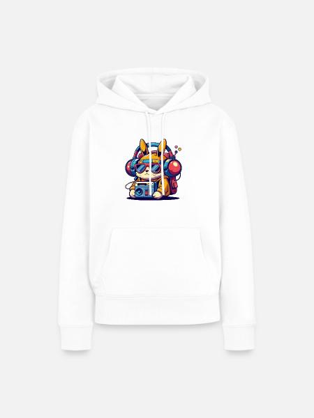 Mr Bunns - Frauen Premium Bio Hoodie - Weiß