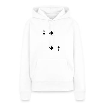 Poker Karten 4 von Pik - Frauen Premium Bio Hoodie - Weiß - Vorne - Julia (174cm)